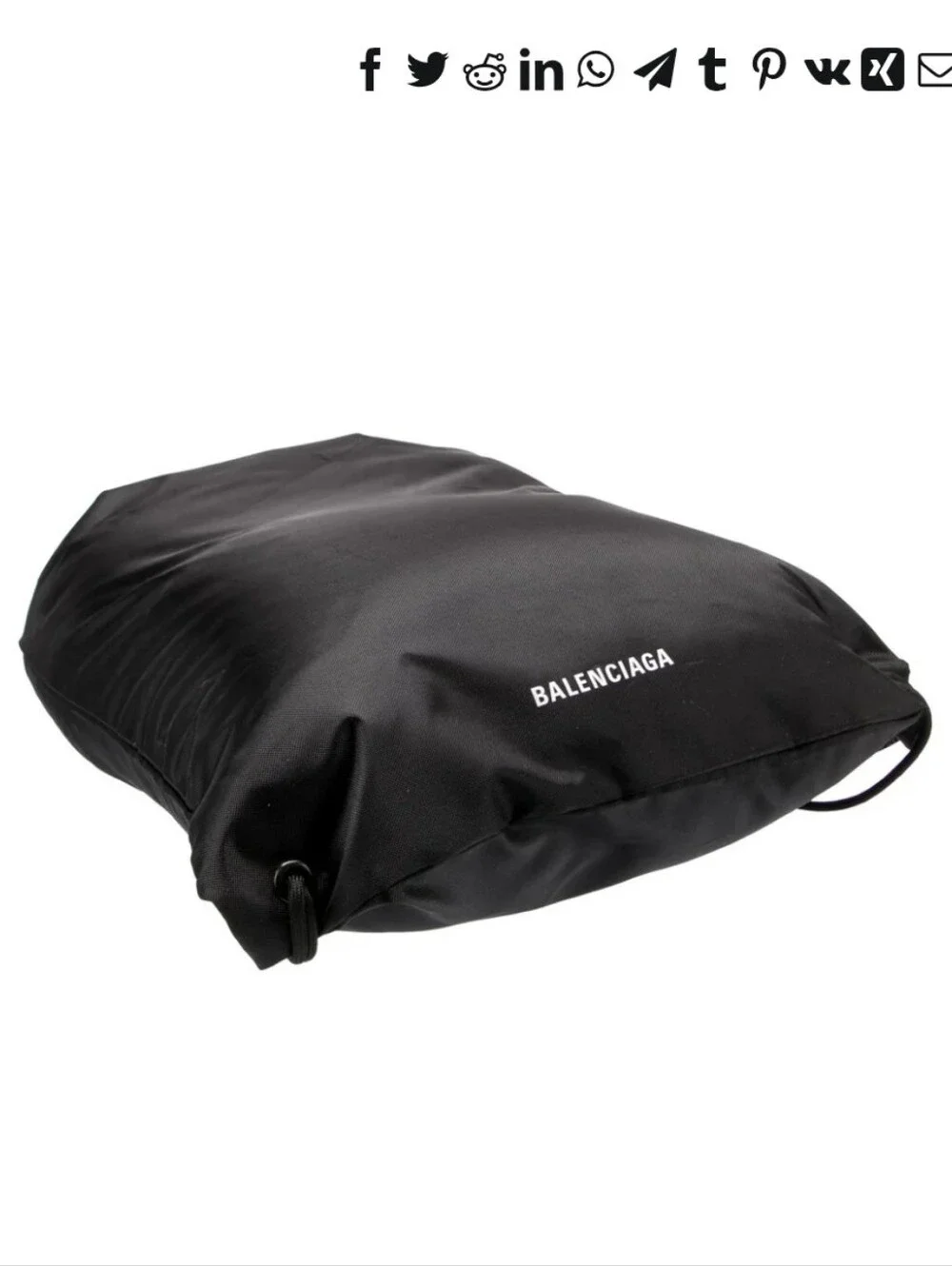 NEW Balenciaga Black EXPLORER Drawstring Backpack Sz 19.5 X 14 Inch